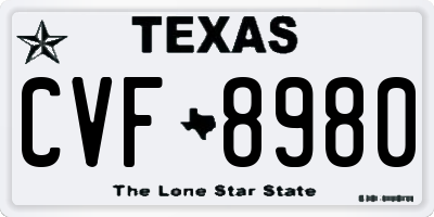 TX license plate CVF8980