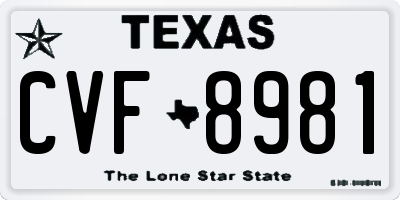 TX license plate CVF8981