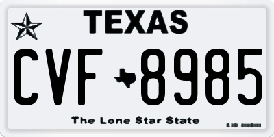 TX license plate CVF8985