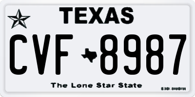 TX license plate CVF8987