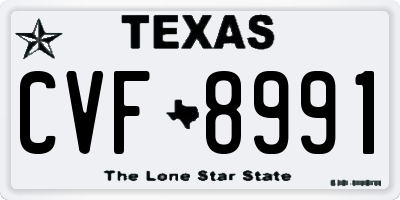 TX license plate CVF8991