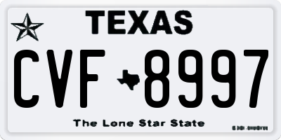TX license plate CVF8997