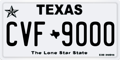 TX license plate CVF9000