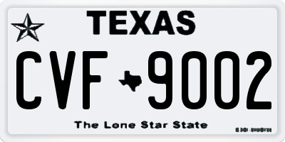 TX license plate CVF9002