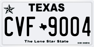 TX license plate CVF9004