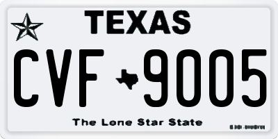 TX license plate CVF9005