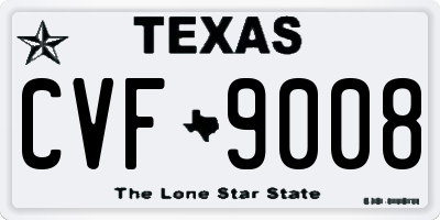 TX license plate CVF9008