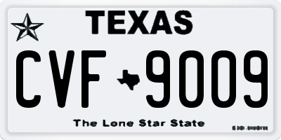 TX license plate CVF9009
