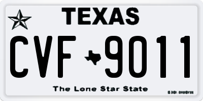 TX license plate CVF9011