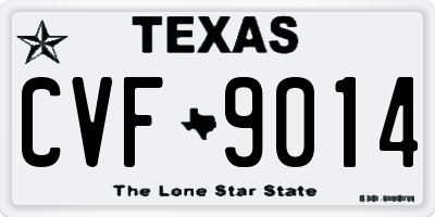 TX license plate CVF9014