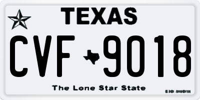 TX license plate CVF9018