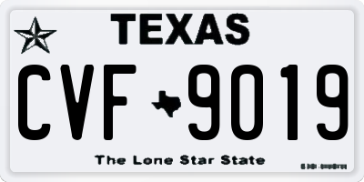TX license plate CVF9019