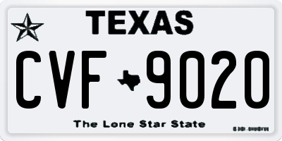 TX license plate CVF9020