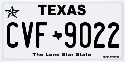 TX license plate CVF9022