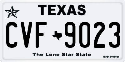TX license plate CVF9023