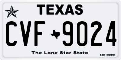 TX license plate CVF9024