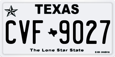 TX license plate CVF9027