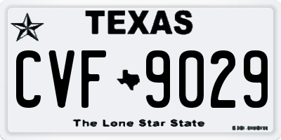 TX license plate CVF9029