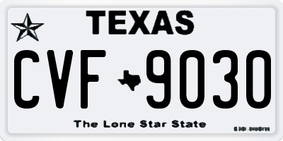 TX license plate CVF9030