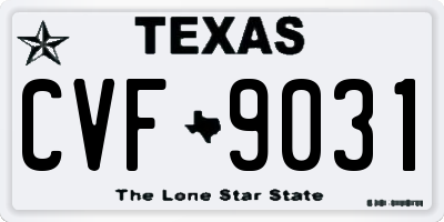 TX license plate CVF9031