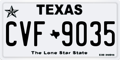 TX license plate CVF9035