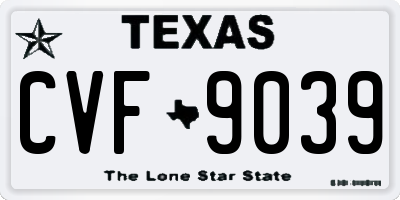 TX license plate CVF9039
