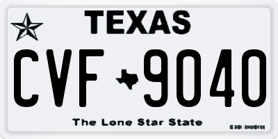 TX license plate CVF9040