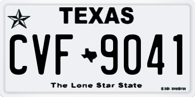 TX license plate CVF9041