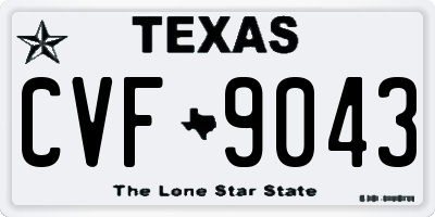 TX license plate CVF9043