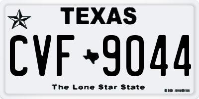 TX license plate CVF9044