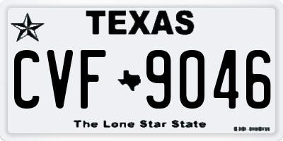 TX license plate CVF9046