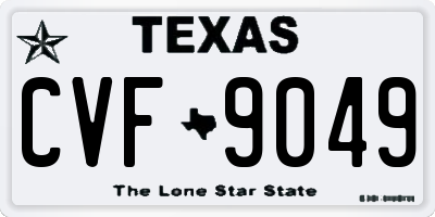 TX license plate CVF9049