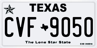 TX license plate CVF9050