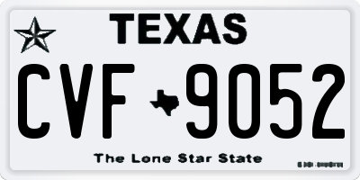 TX license plate CVF9052