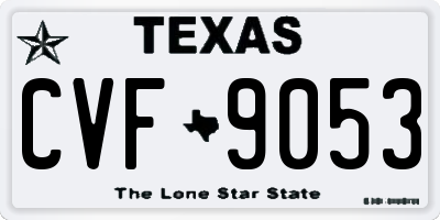 TX license plate CVF9053