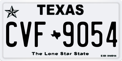 TX license plate CVF9054