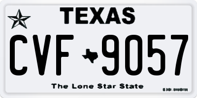 TX license plate CVF9057