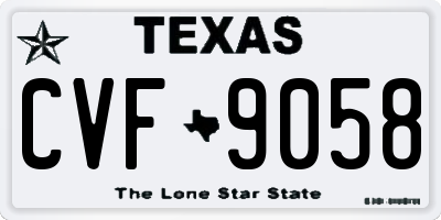 TX license plate CVF9058
