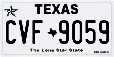 TX license plate CVF9059