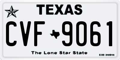 TX license plate CVF9061