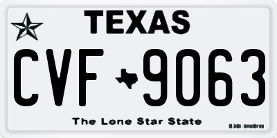 TX license plate CVF9063