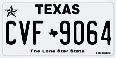TX license plate CVF9064