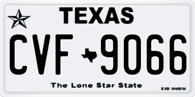 TX license plate CVF9066