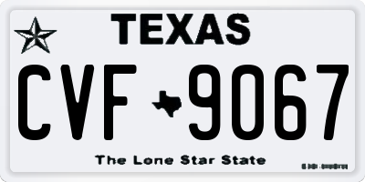 TX license plate CVF9067