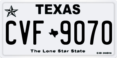 TX license plate CVF9070