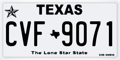 TX license plate CVF9071