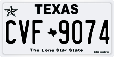 TX license plate CVF9074