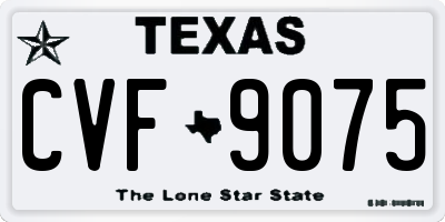 TX license plate CVF9075