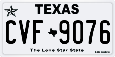 TX license plate CVF9076