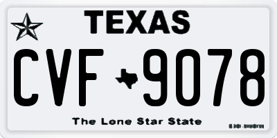 TX license plate CVF9078